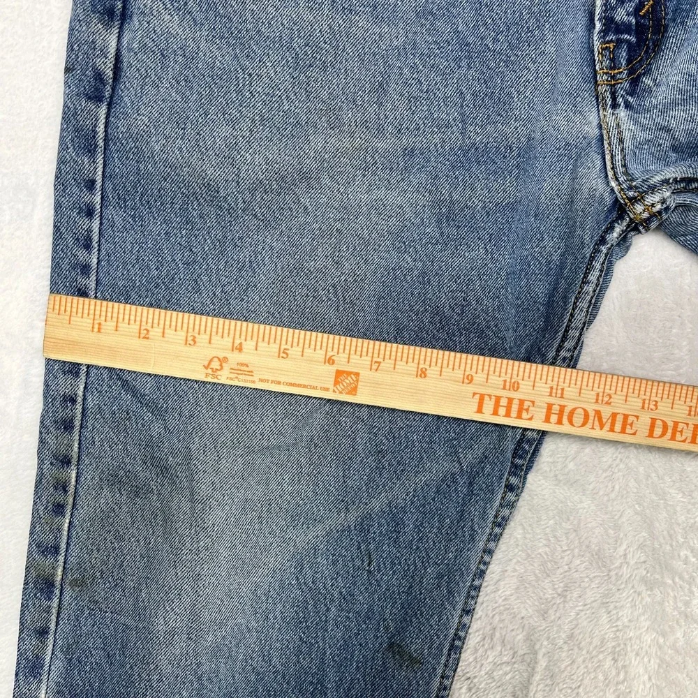 Levi Strauss Signature Jeans Men 35X32 Blue Denim Cotton Pockets Zip Fly - Flaws
